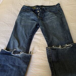 Rock & Republic Dark Blue Distressed Flare Jeans